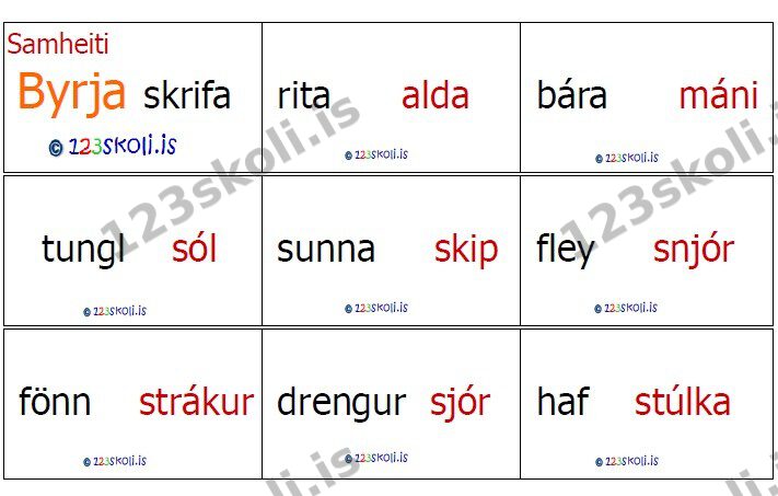 Forskoðunarmynd fyrir Dóminó með samheitum