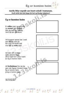 Forskoðunarmynd fyrir Ég er kominn heim – Textarýni með myndum