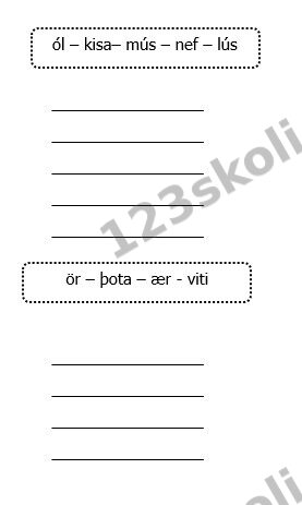 Forskoðunarmynd fyrir Einfalt stafrófsverkefni