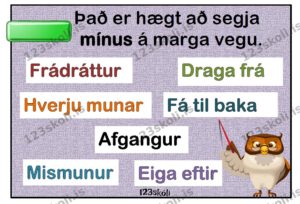 Forskoðunarmynd fyrir Frádráttur