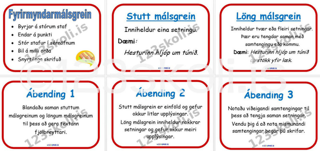 Forskoðunarmynd fyrir Fyrirmyndarmálsgrein – Ábendingar