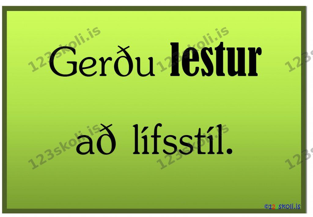 Forskoðunarmynd fyrir Gerðu lestur að lífstíl