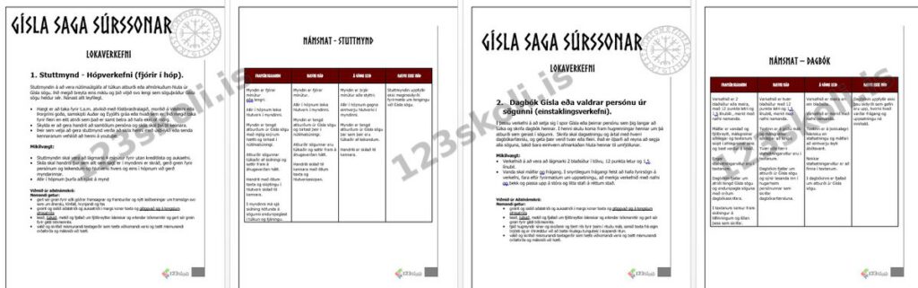 Forskoðunarmynd fyrir Gísla saga Súrssonar – Lokaverkefni