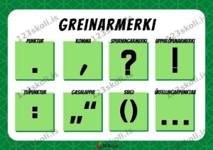 Forskoðunarmynd fyrir Greinarmerki