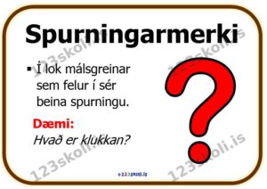 Forskoðunarmynd fyrir Greinarmerki – Spurningarmerki