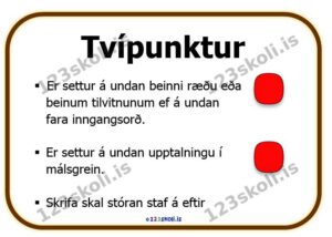 Forskoðunarmynd fyrir Greinarmerki – Tvípunktur