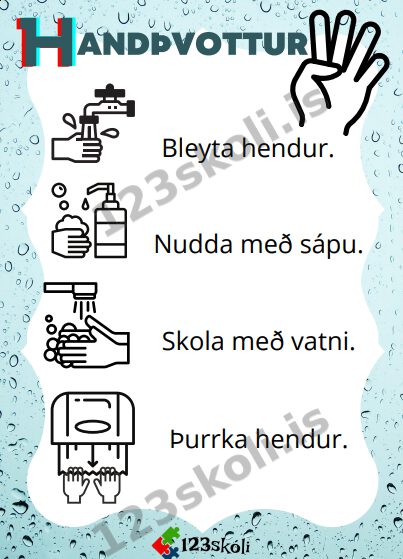 Forskoðunarmynd fyrir Handþvottur í 4 skrefum