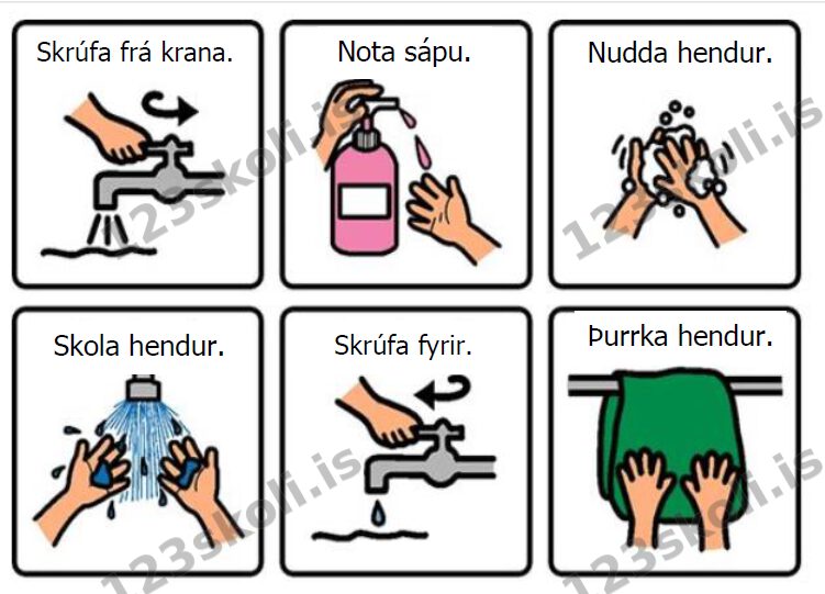 Forskoðunarmynd fyrir Handþvottur – spjöld