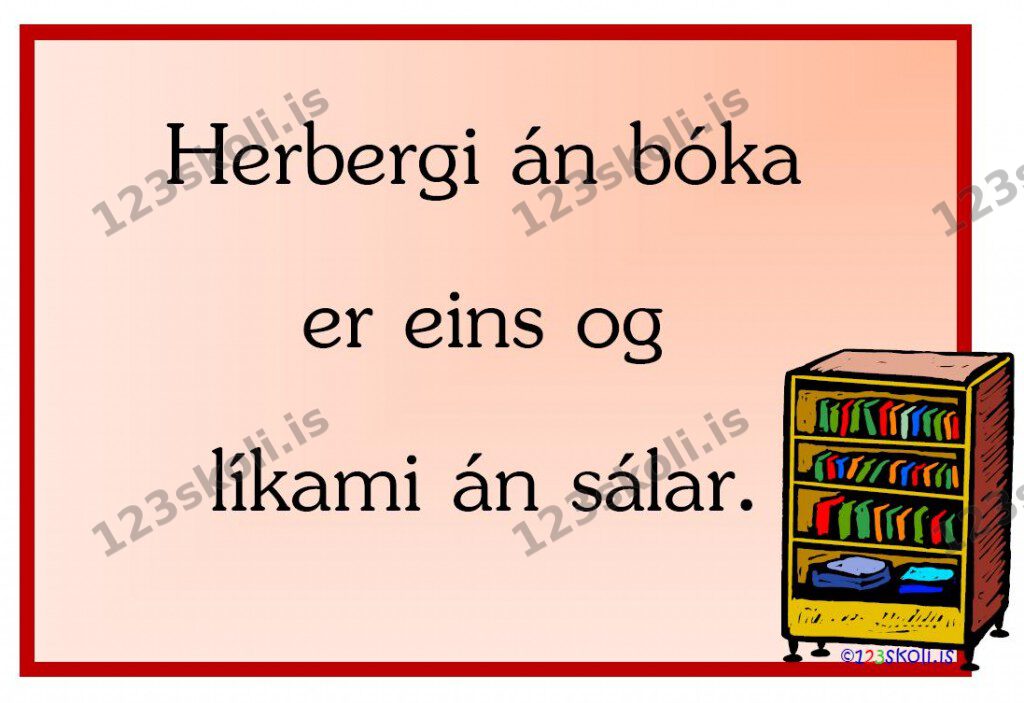Forskoðunarmynd fyrir Herbergi án bóka er eins og …