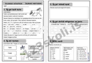 Forskoðunarmynd fyrir Hestar – lesskilningur