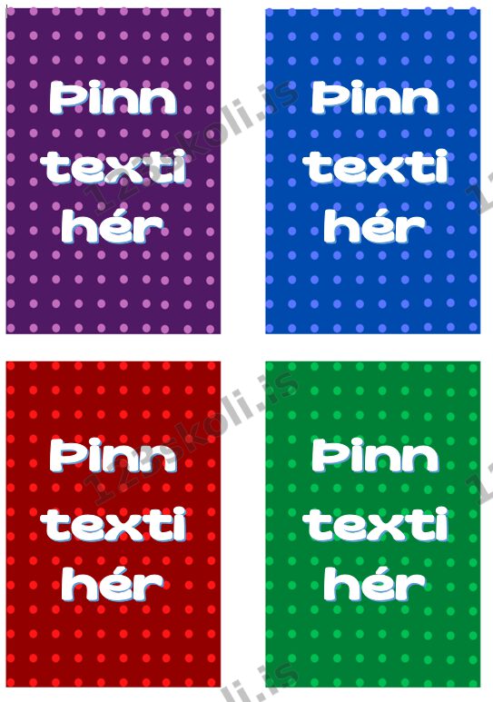 Forskoðunarmynd fyrir Kassamerkingar – Doppur  –  ÞInn texti