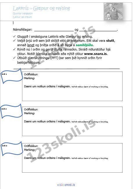 Forskoðunarmynd fyrir Leikur að orðum – Námsfélagar