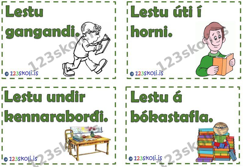 Forskoðunarmynd fyrir Lestrarkort – hvar sem er