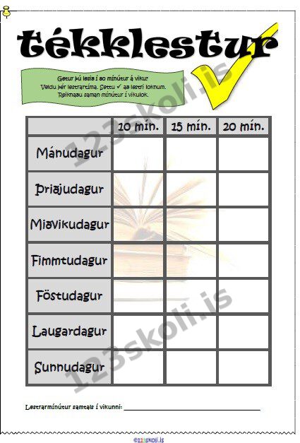 Forskoðunarmynd fyrir Lestur – hvatakerfi fyrir byrjendur