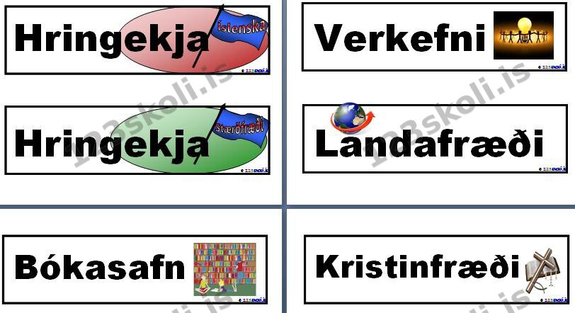 Forskoðunarmynd fyrir Sjónrænt skipulag – Grunnskóli / stundatafla