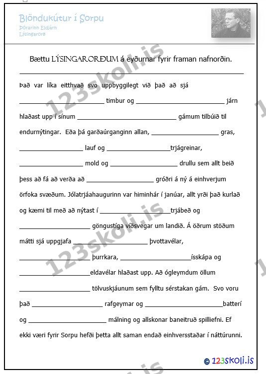 Forskoðunarmynd fyrir Lýsingarorð