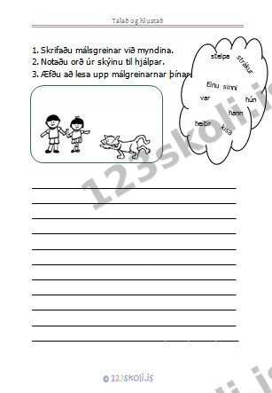 Forskoðunarmynd fyrir Skrifaðu málsgrein við mynd
