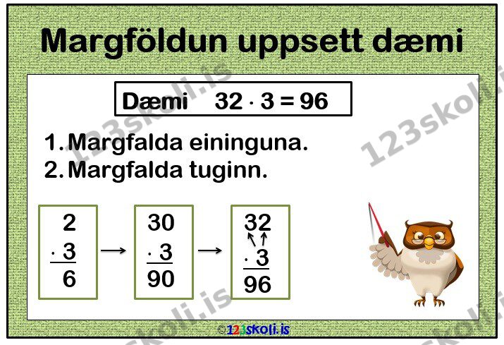 Forskoðunarmynd fyrir Margföldun – uppsett dæmi