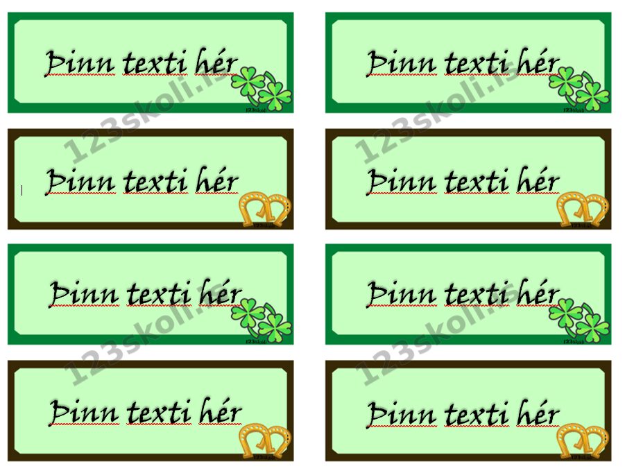 Forskoðunarmynd fyrir Merkimiðar – Lukkumiðar   Þinn texti / tvær stærðir
