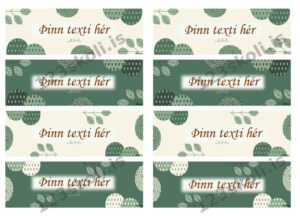 Forskoðunarmynd fyrir Merkimiðar – Vænt & grænt –  Þinn texti/tvær stærðir