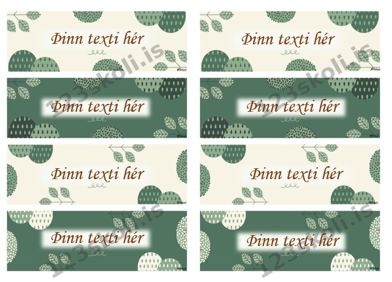 Forskoðunarmynd fyrir Merkimiðar – Vænt & grænt –  Þinn texti/tvær stærðir