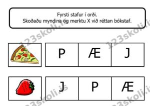 Forskoðunarmynd fyrir Mynd og stafur – P Æ J