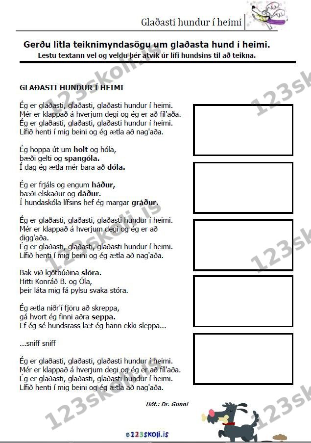 Forskoðunarmynd fyrir Myndasaga – Glaðasti hundur í heimi