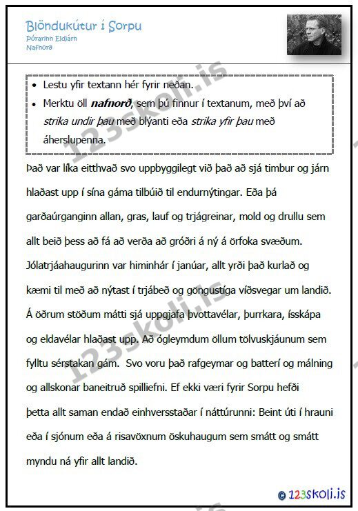 Forskoðunarmynd fyrir Nafnorðaverkefni