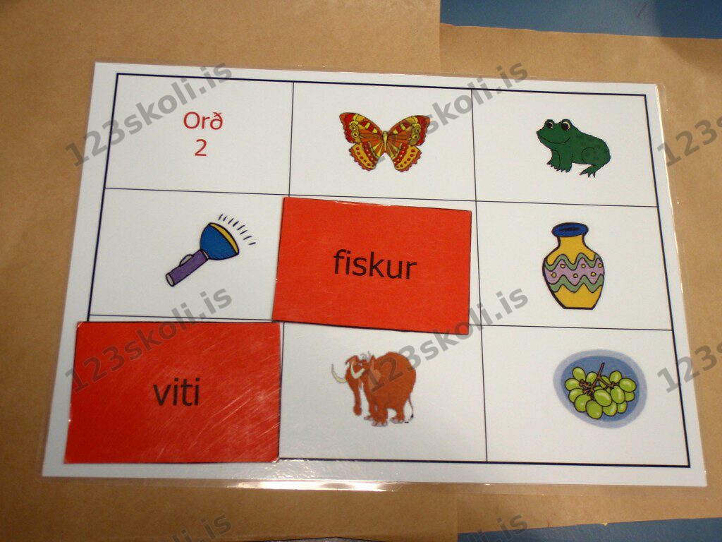Forskoðunarmynd fyrir Orðabingó með áherslu á v og f