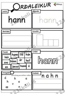 Forskoðunarmynd fyrir Orðaleikur – HANN
