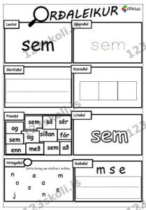 Forskoðunarmynd fyrir Orðaleikur – SEM
