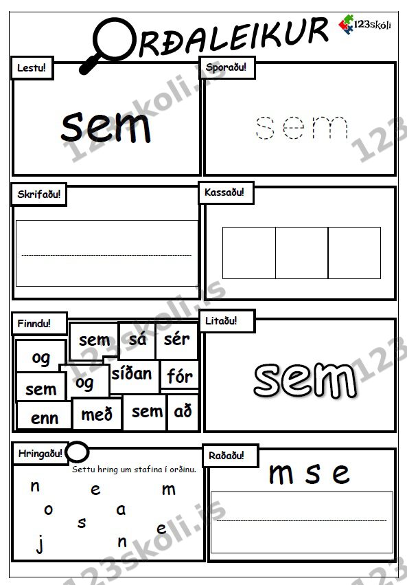 Forskoðunarmynd fyrir Orðaleikur – SEM