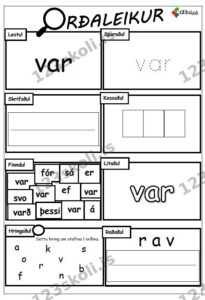 Forskoðunarmynd fyrir Orðaleikur – VAR