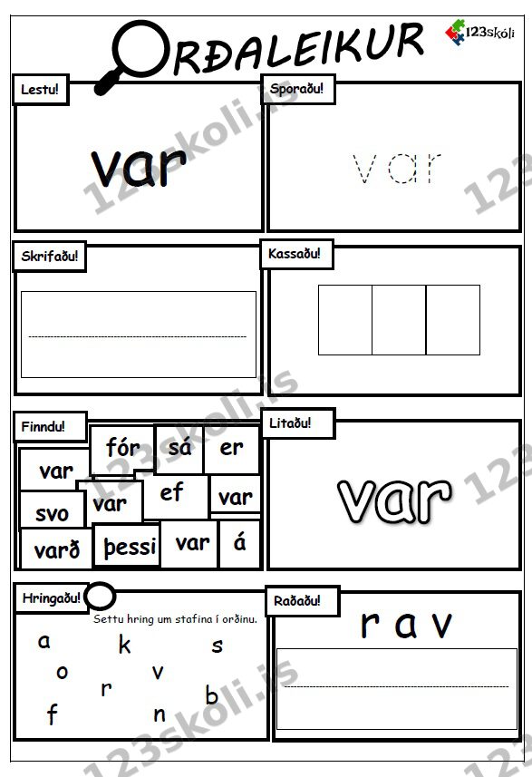 Forskoðunarmynd fyrir Orðaleikur – VAR
