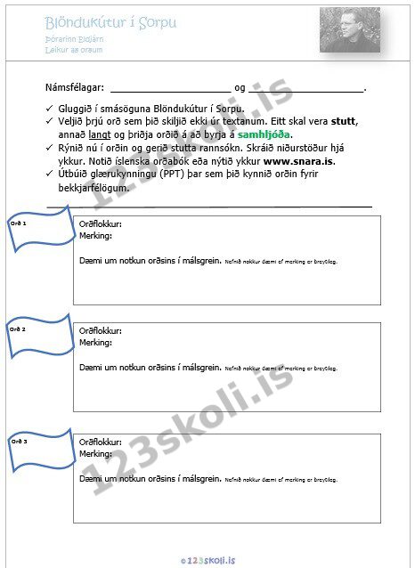 Forskoðunarmynd fyrir Orðarýni