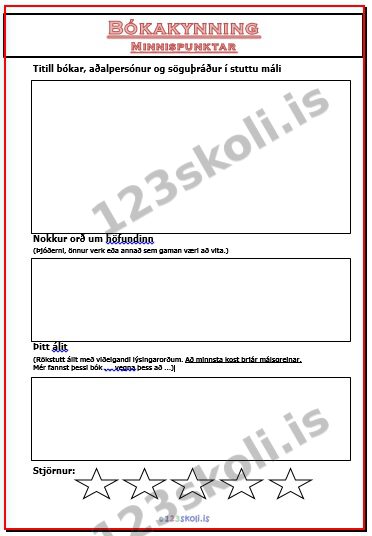 Forskoðunarmynd fyrir Punktar fyrir bókakynningu