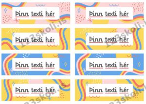 Forskoðunarmynd fyrir Regnboga merkimiðar –  Þinn texti/Tvær stærðir