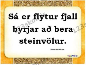 Forskoðunarmynd fyrir Sá er flytur fjall byrjar að bera steinvölur