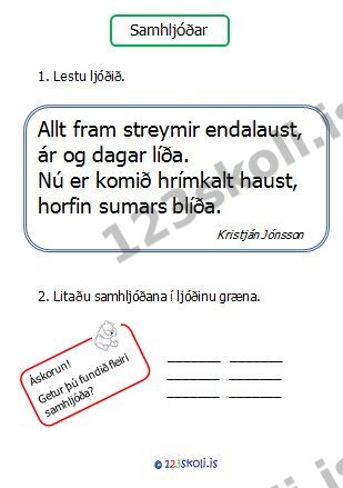 Forskoðunarmynd fyrir Samhljóðar