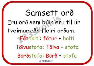 Forskoðunarmynd fyrir Samsett orð – Byrjendakennsla
