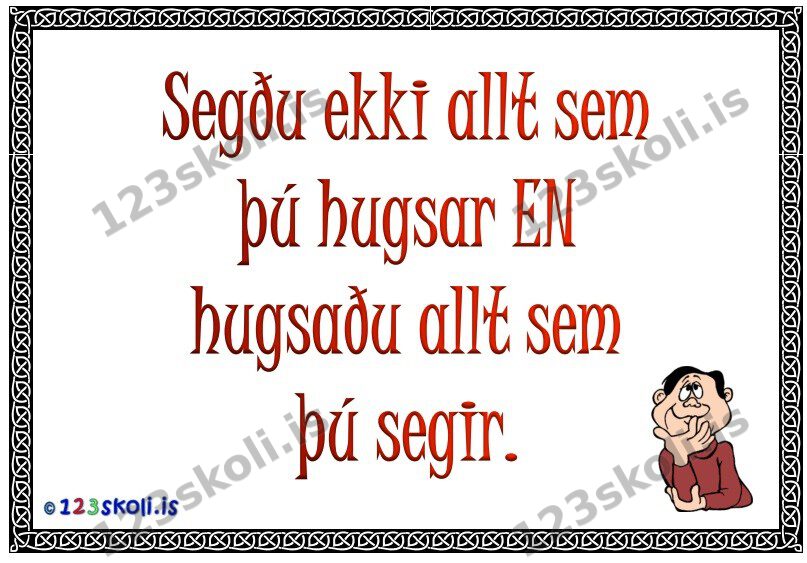 Forskoðunarmynd fyrir Segðu ekki allt sem þú hugsar EN…