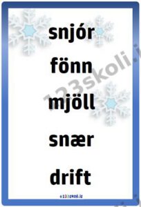Forskoðunarmynd fyrir Snjór – Orðaforði
