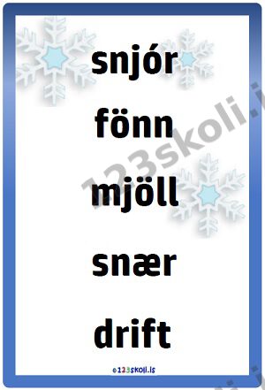 Forskoðunarmynd fyrir Snjór – Orðaforði