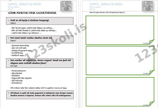 Forskoðunarmynd fyrir Sögurýni og leiðbeiningar