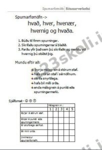 Forskoðunarmynd fyrir Spurnarfornöfn í málsgreinum