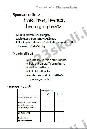 Forskoðunarmynd fyrir Spurnarfornöfn í málsgreinum