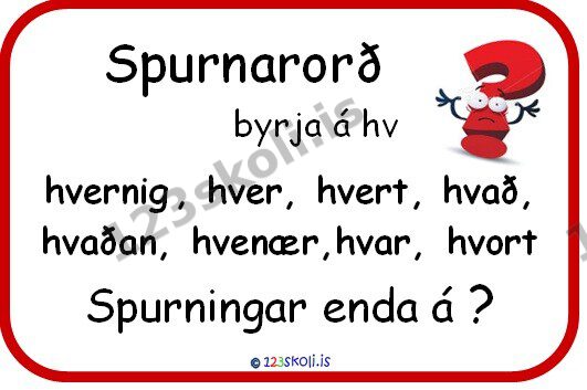 Forskoðunarmynd fyrir Spurnarorð