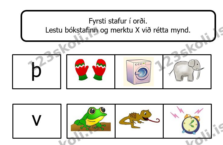 Forskoðunarmynd fyrir Stafur og mynd   Þ – V