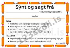 Forskoðunarmynd fyrir Sýnt og sagt frá – Framsögn