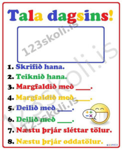 Forskoðunarmynd fyrir Tala dagsins – margföldun og deiling